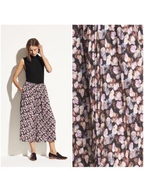 NWT VINCE FLORAL PLEATED CULOTTE PANTS SZ L